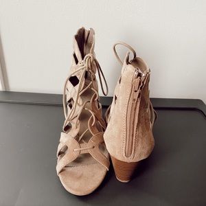 Suede Nude Wedge Heel | Women’s Shoes | Size 9